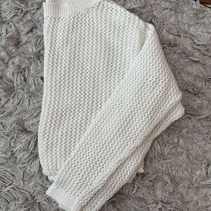 white knit sweater